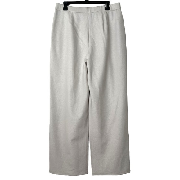 NWT Eileen Fisher Boiled Wool Jersey High Waisted Wide-Leg Pants in Chalk Size L - Picture 12 of 15